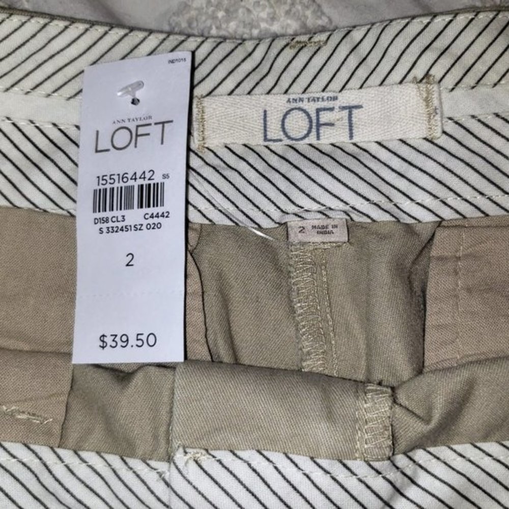 ANN TAYLOR LOFT NWT beige shorts sz 2 - Picture 2 of 2